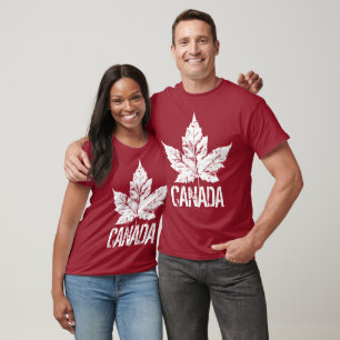 Cool Distressed Canada Souvenir Maple Leaf T-shirt