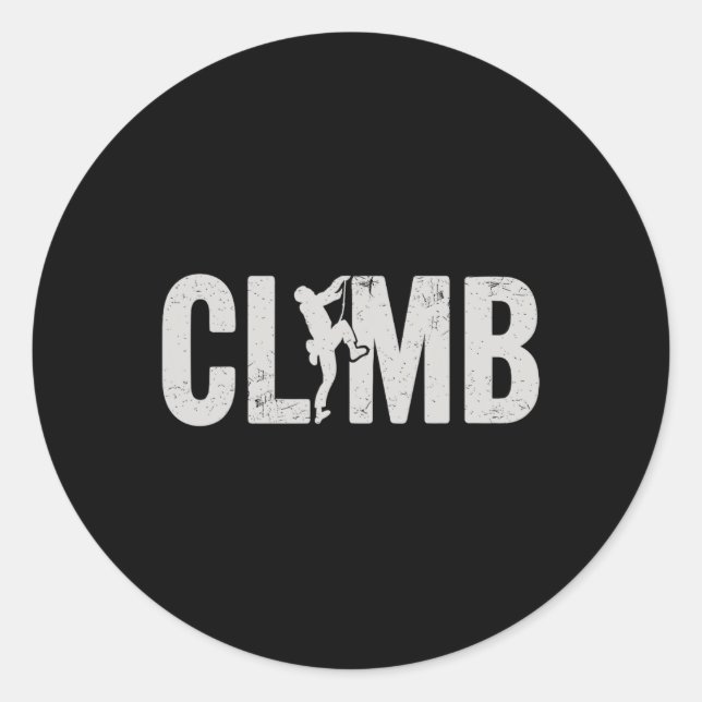 Cool Distressed Climbing Design For Climbers  Classic Round Sticker (Front)