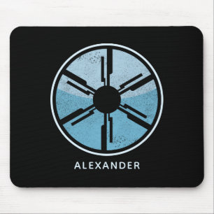 Cool Distressed Cosmic Space Blue Ombre SciFi Desk Mouse Mat