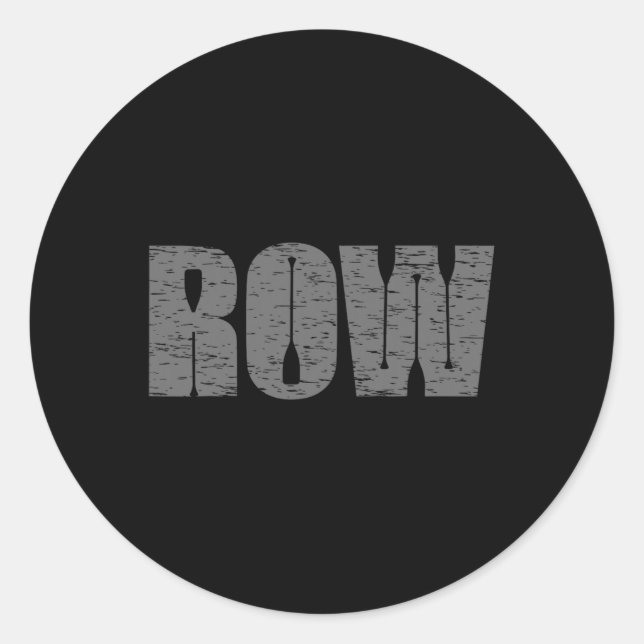 Cool Distressed Row Rowing Funny Rowers Gift For M Classic Round Sticker (Front)