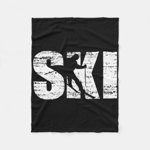 Cool Distressed Skiing For Skiers Fleece Blanket