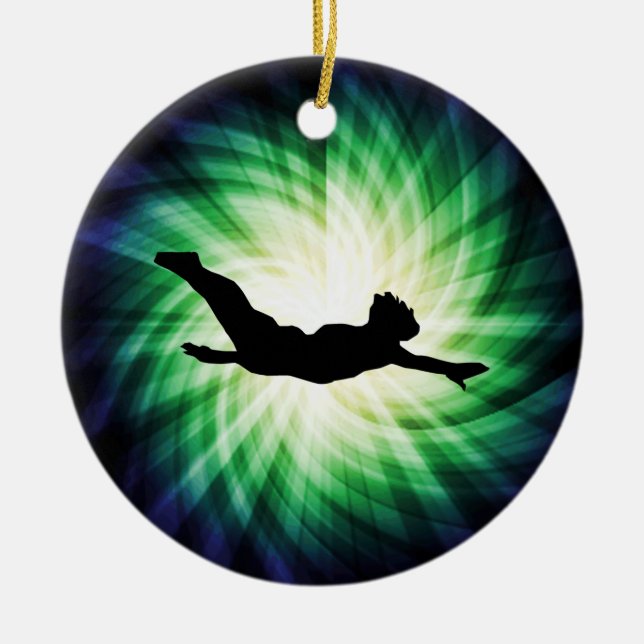 Cool Diving Ceramic Tree Decoration (Front)