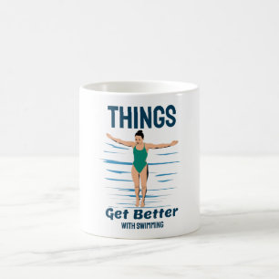 Cool Diving - Things Get Better With Swimming Coffee Mug