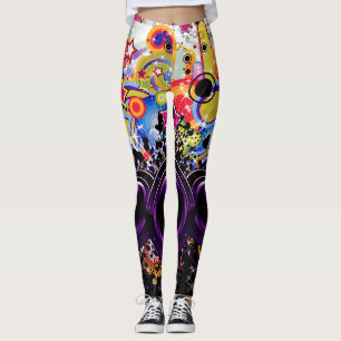 Cool DJ Colourful Modern Speakers Musical Funky Leggings