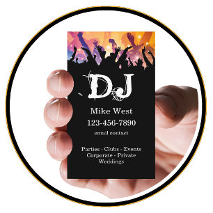 Cool DJ Entertainer Business Cards