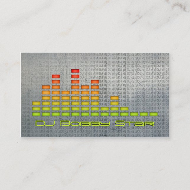 Cool dj equalizer metalic business card (Front)
