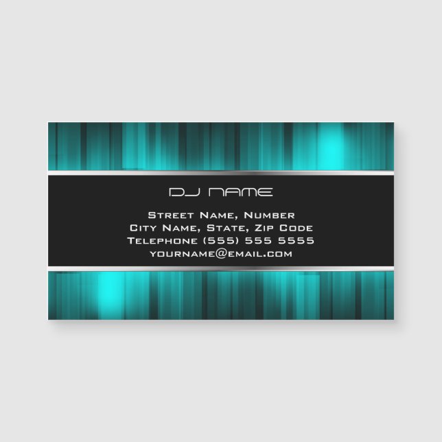 Cool DJ Magnetic Business Card (Front)