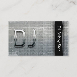 Cool dj metalic business card