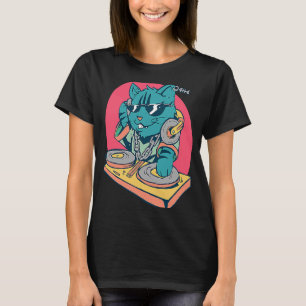 Cool DJ Music Cat T-Shirt