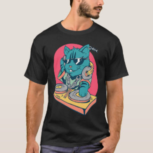 Cool DJ Music Cat T-Shirt