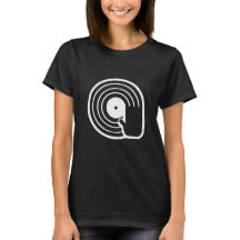 Cool DJ T Shirt Black Vinyl Record Album Spinning
