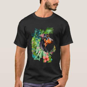 Cool Doberman Art Painting Graphic Colourful Fun D T-Shirt