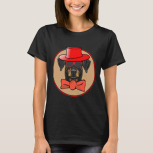 Cool Doberman Pinscher In Hat Bowtie And Shades Es T-Shirt
