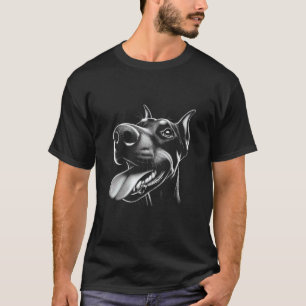 Cool Doberman Sticking Tongue Out in Playful Defia T-Shirt