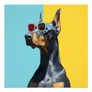 Cool Doberman with sunglasses Photo Print