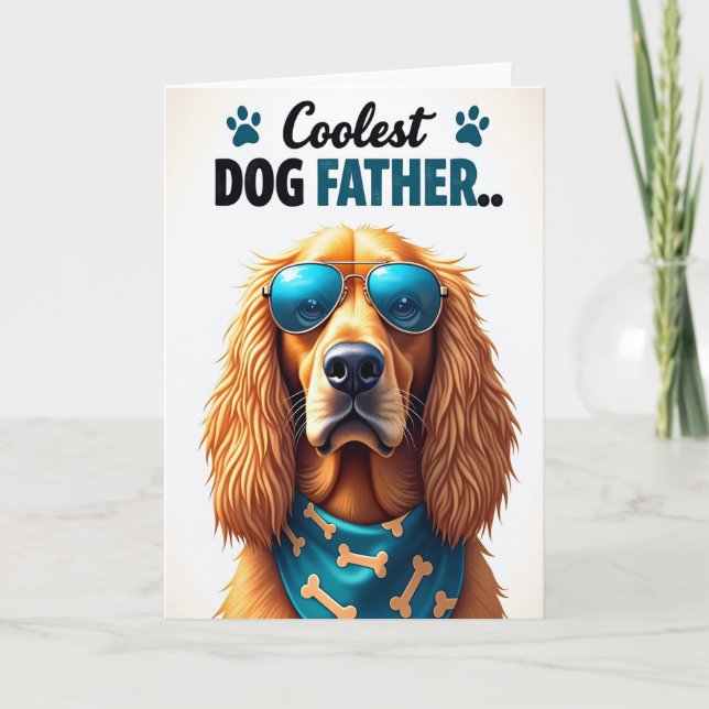 Cool Dog Aviator Fathers Day Card (Front)