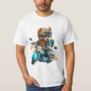 Cool dog biker, cute Yorkshire terrier dog driver T-Shirt