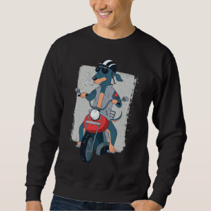 Cool Dog Biker Design for Motorcycle Lovers Sweatshirt