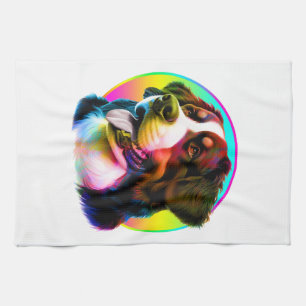 COOL DOG COLORFUL RAINBOW TEA TOWEL