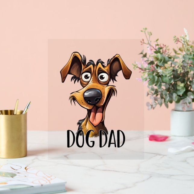 Cool dog Dad word art  Acrylic Sign (Wedding)