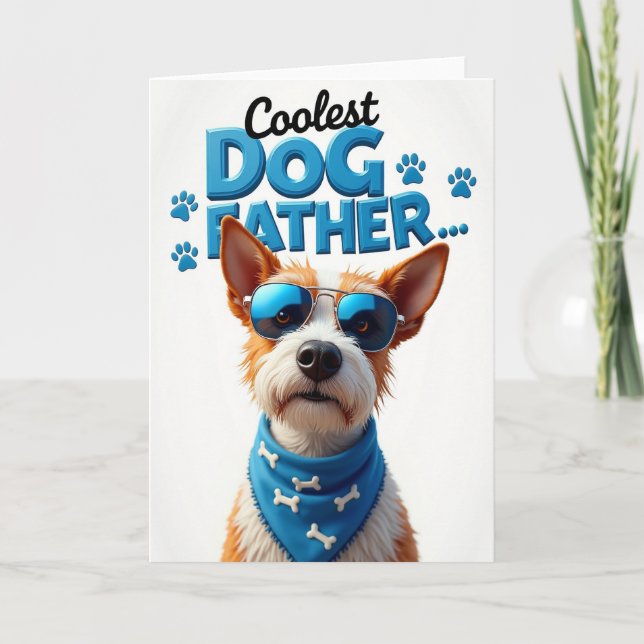 Cool Dog Father Illustration Card (Front)