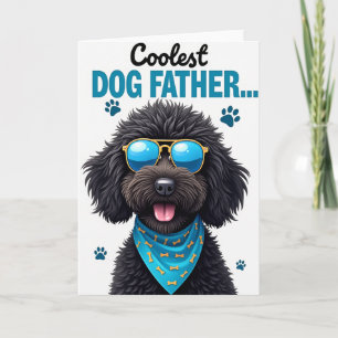 Cool Dog Father Teal Paw Prints Card