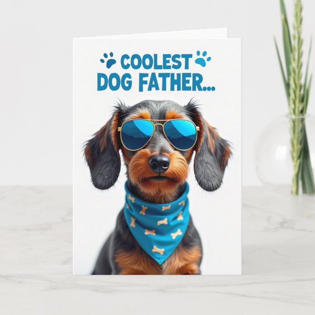 Cool Dog Fathers Day Portrait Card (Front)