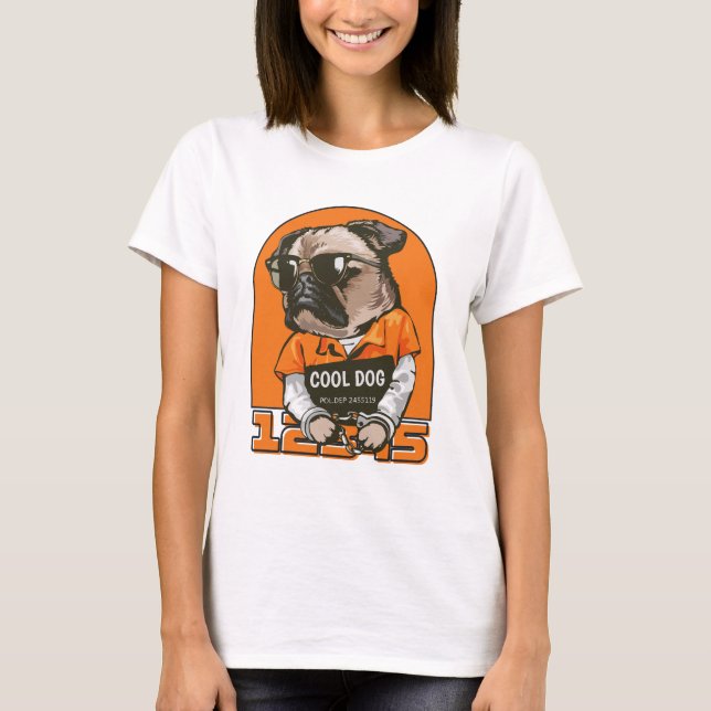 Cool Dog | Fun & Quirky Dog Illustration T-Shirt (Front)