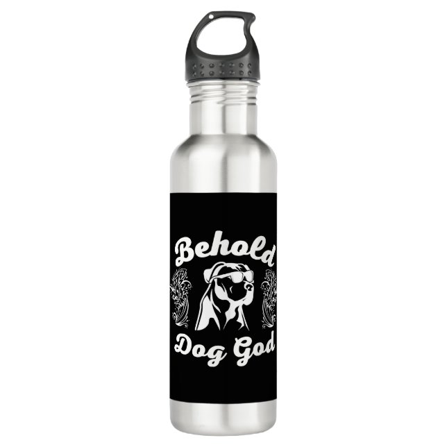cool dog god t-shirts 710 ml water bottle (Front)