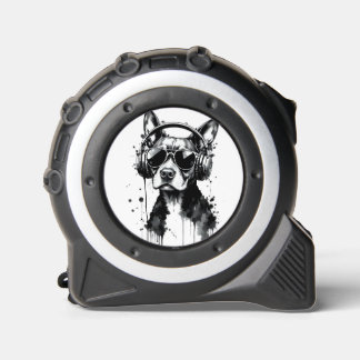 Cool Dog headphones Cute Pets Black and white ink 1
