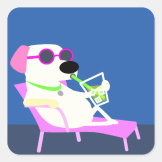 Cool Dog in Sunglasses Square Sticker