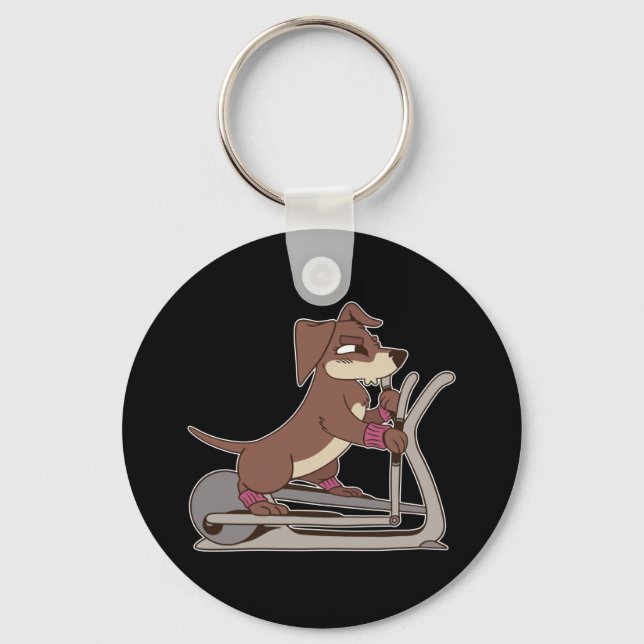 Cool Dog Loves Workout Key Ring (Front)