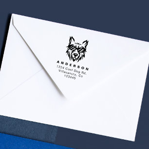 Cool Dog Modern Dog Lovers Return Address Rubber Stamp