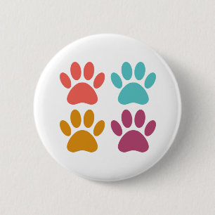 Cool Dog Paw Prints 6 Cm Round Badge