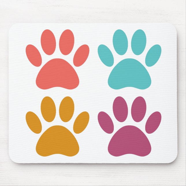 Cool Dog Paw Prints Mouse Mat (Front)
