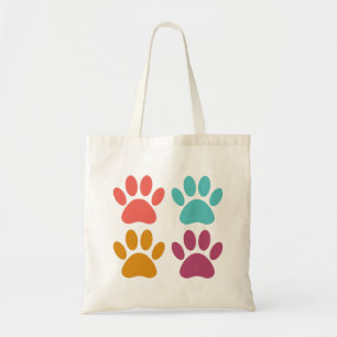 Cool Dog Paw Prints Tote Bag