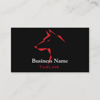 cool dog Red on Black Business Card