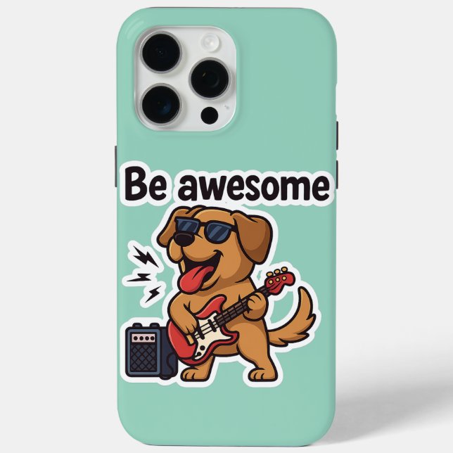 Cool Dog Rocking Guitar Sticker | Be Awesome Vibes Case-Mate iPhone Case (Back)