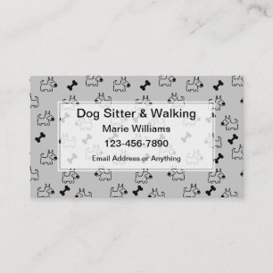 Cool Dog Sitter And Dog Walking Business Cards