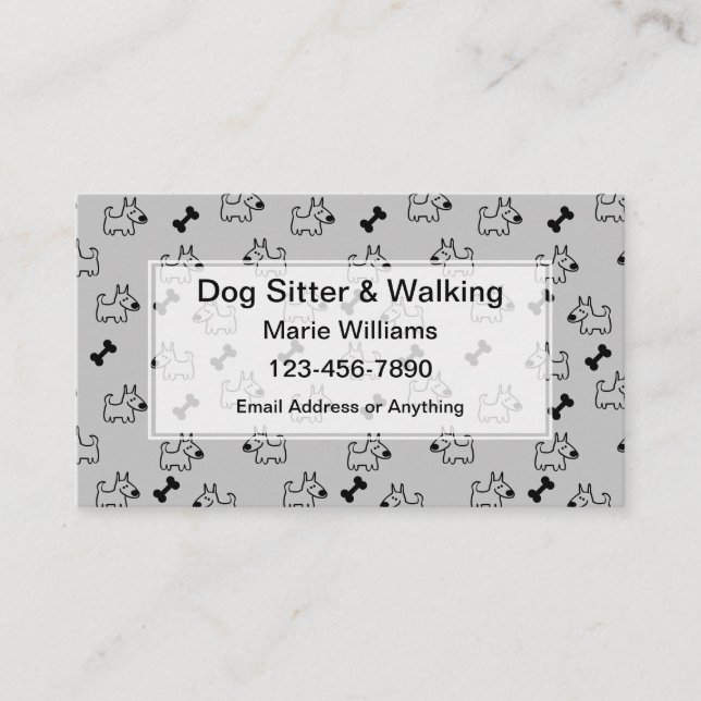 Cool Dog Sitter And Dog Walking Business Cards (Front)