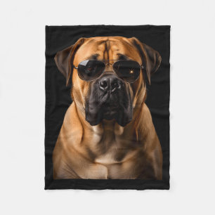 Cool Dog Sungles Bullmastiff Funny Look Fleece Blanket