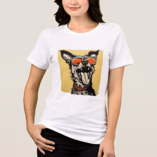 Cool Dog with Glasses - POP ART Tri-Blend Shirt