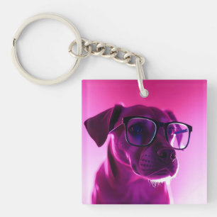 Cool Dog with Sunglasses Key Ring
