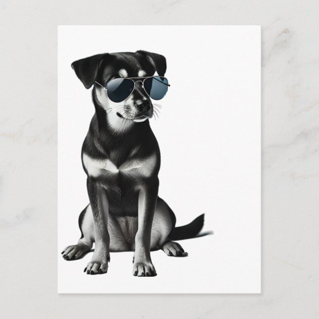 Cool Dog with Sunglasses Postcard (Front)