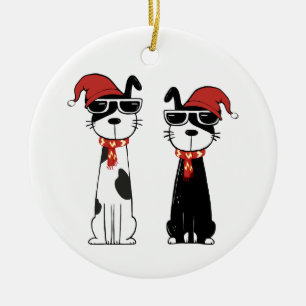 Cool Dogs Ceramic Tree Decoration