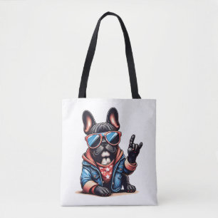 Cool Dogzz a cool French bulldog with sunglasses C Tote Bag