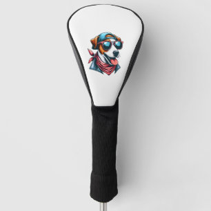 Cool Dogzz a cool Jack Russell Terrier with sungla Golf Head Cover