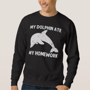 Cool Dolphin For Kids Boys Bottlenose Dolphin Anim Sweatshirt