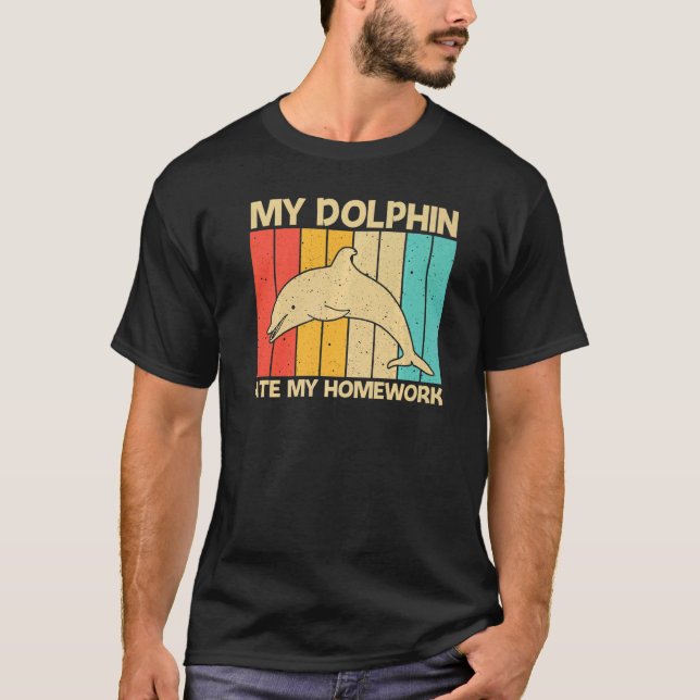 Cool Dolphin For Kids Boys Ocean Animal Dolphin T-Shirt (Front)