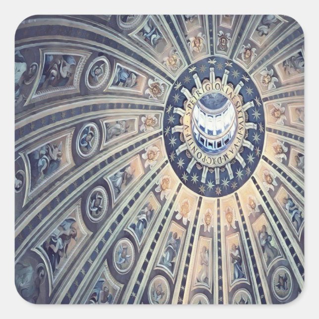 Cool dome ceiling square sticker (Front)